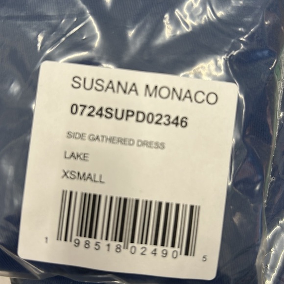 Susana Monaco NWT Side Gathered Dress in Lake (Blue) - Picture 7 of 8